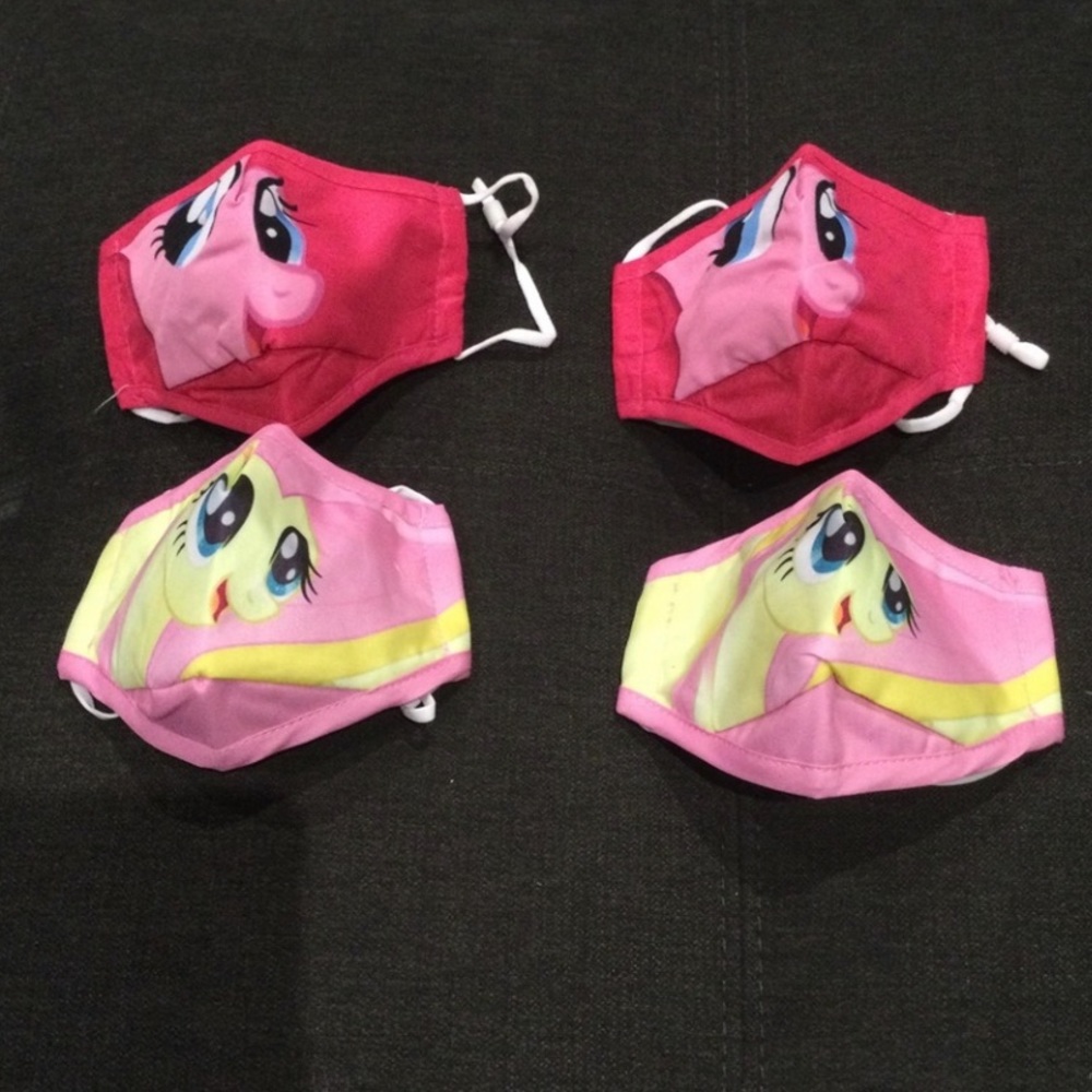 Kids Unicorn Face Mask with Adjustable Ear Loops Fabric Face Cover 4 Piece Set